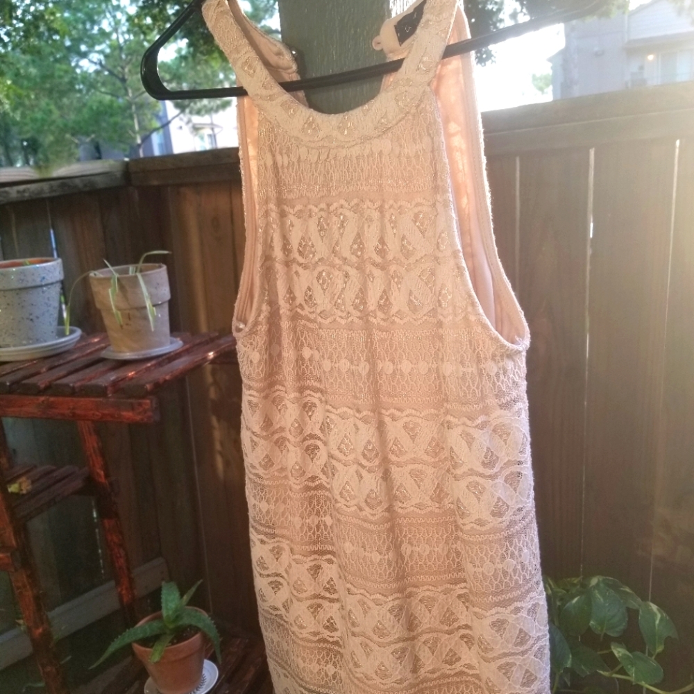 Lace overlayed halter style tank